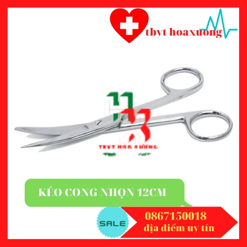 [Hàng Cao Cấp] Kéo Y Tế Cong Nhọn 2 Đầu 12cm - Kéo Cắt Chỉ  Pakistan