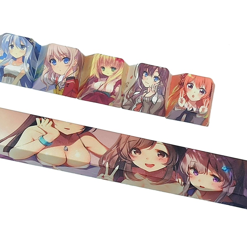 Set 6 nút bàn phím 5 mặt PBT 1Key 6.25u Spacebar 5Key R4