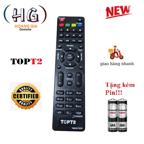 REMOTE ĐIỀU KHIỂN ĐẦU THU TOPT2