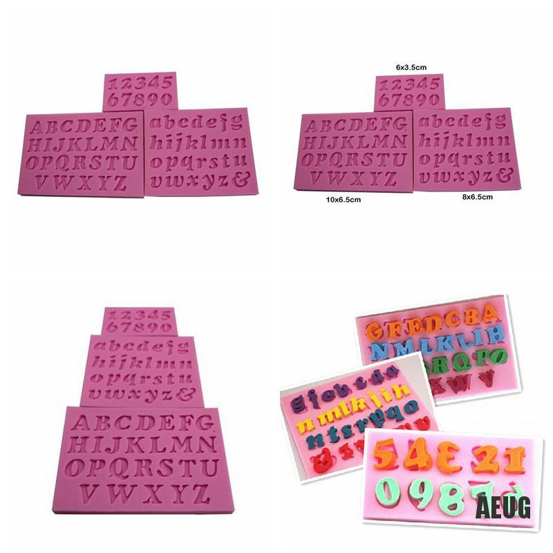 Set 3 khuôn silicon đa năng tạo hình chữ cái và chữ số sáng tạo