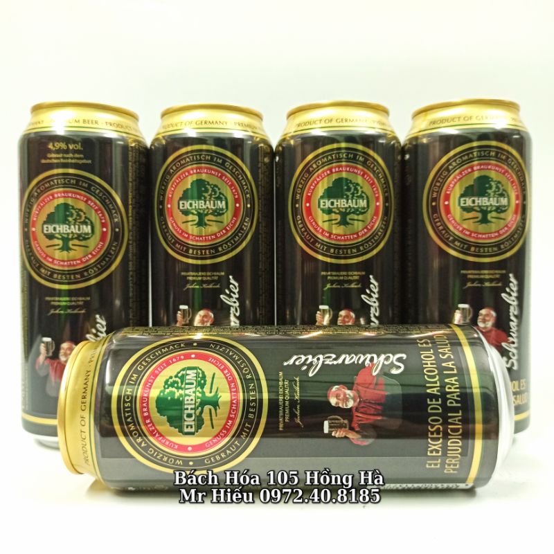 [Hỏa tốc] Bia cây sồi Eichbaum Schwarzbier 4,9% thùng 24 lon