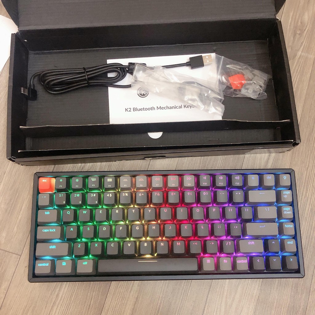 Bàn phím cơ không dây Keychrone K2 RGB thân hợp kim Metal nhôm Fullbox new 100%