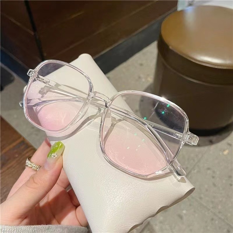 kính cận có độ 1.0~4.0，Kính Mát Thời Trang Unisex Gọng Đen ，kính trong suốt nữ