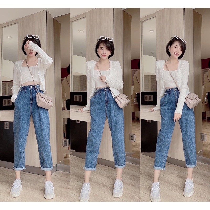 [CARDIGAN] Set Áo Cadigan Nữ, Set Áo Hai Dây Kèm Áo Choàng Chất Dệt Kim