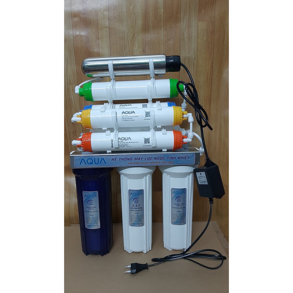 BỘ LỌC NƯỚC CÔNG NGHỆ NANO -AQUA 9 CẤP LỌC CÓ ĐÈN UV 11 TIỆC TRÙNG ,KHÔNG NƯỚC THẢI.