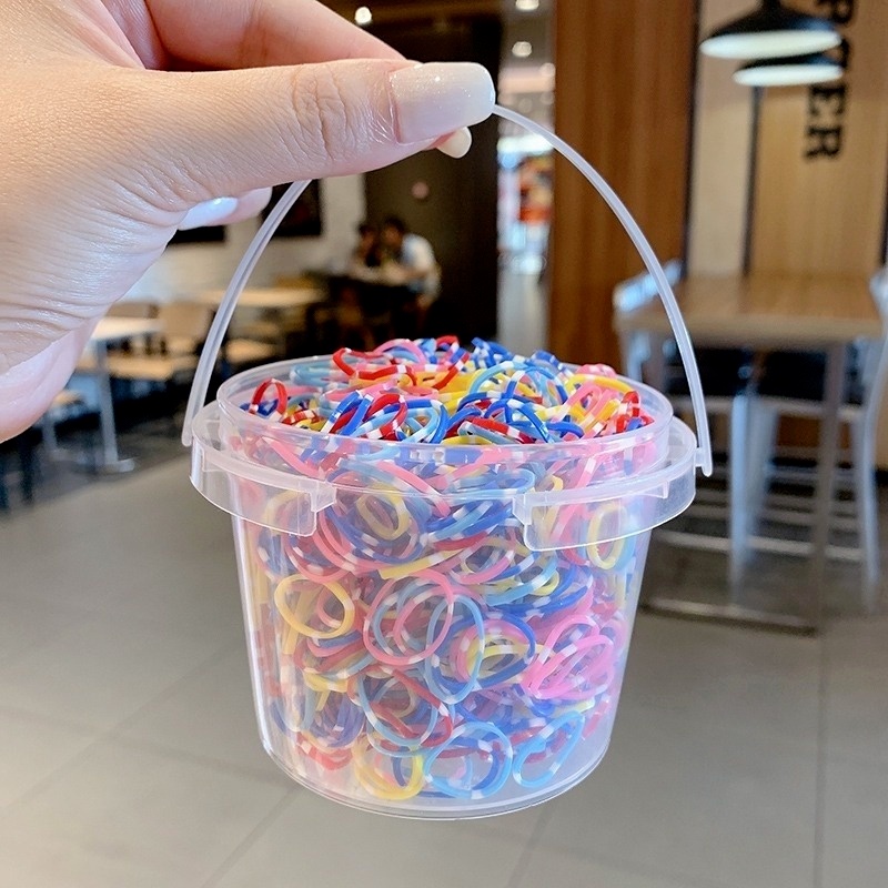 Set 800/1000 Dây Thun Buộc Tóc Chất Liệu Cao Su Dày Dặn Màu Sắc Xinh Xắn Dùng Một Lần Không Gây Đau Cho Bé