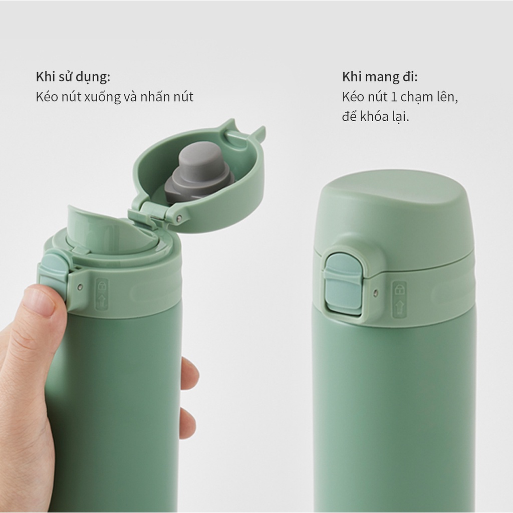 Bình giữ nhiệt Lock&amp;Lock Slim Fit Onetouch 400ml - LHC3270 (4 màu)
