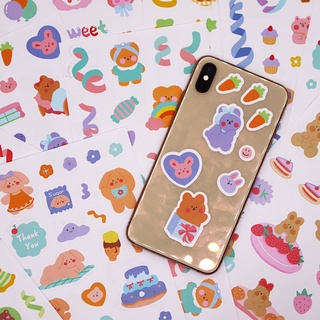 1 Pcs Ribbon Bear Sticker Diary Scarpbooking Decoration Supplies
