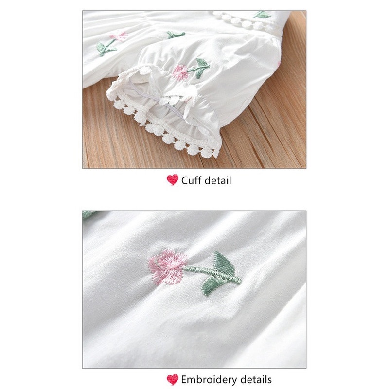Girls Summer Shirt Clothes Kids Ins Fashion Cotton Thin Short Puff Sleeves Tops Girl Floral Printed Princess Shirt