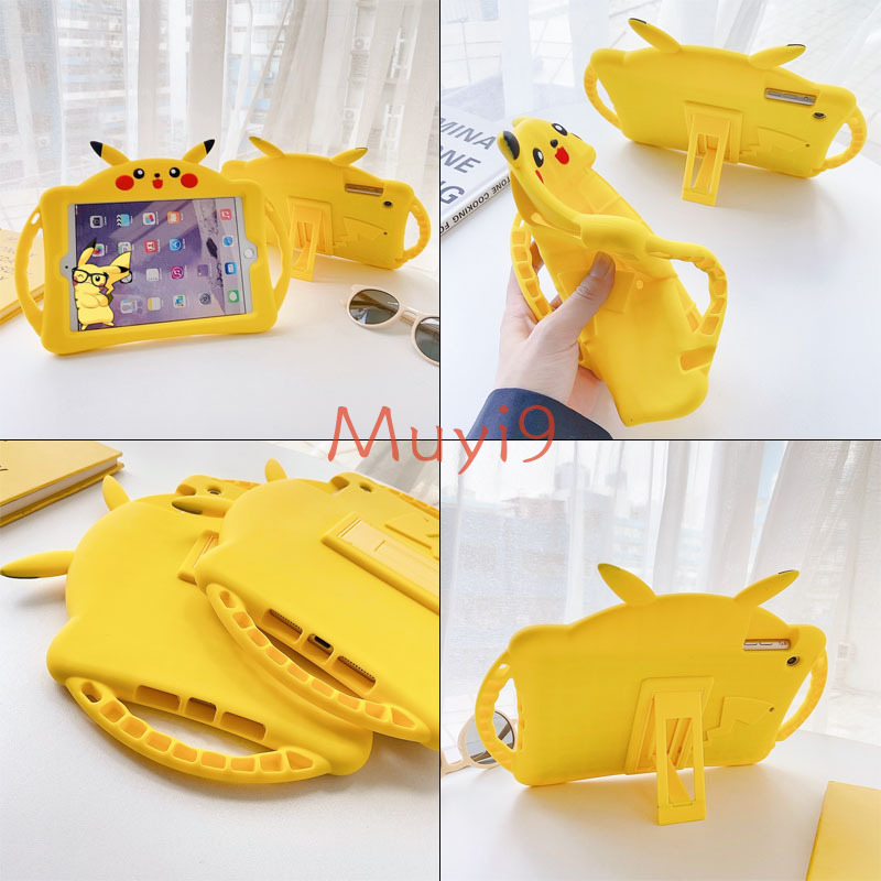 Bao Da Máy Tính Bảng In Hoạt Hình Pikachu Thời Trang Cho ipad 2018 Mini1 / 2 / 3 Mini45 Air2 Pro9.7 ipad6 10.2 Air4 10.9