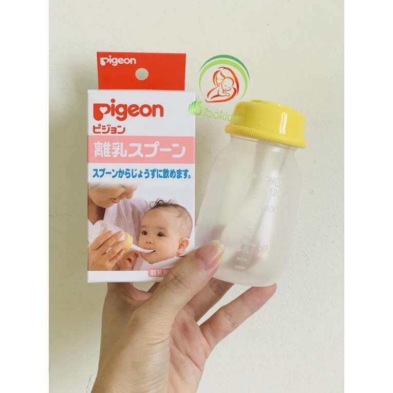 Bình thìa ăn dặm Pigeon 120ml hàng nội địa Nhật