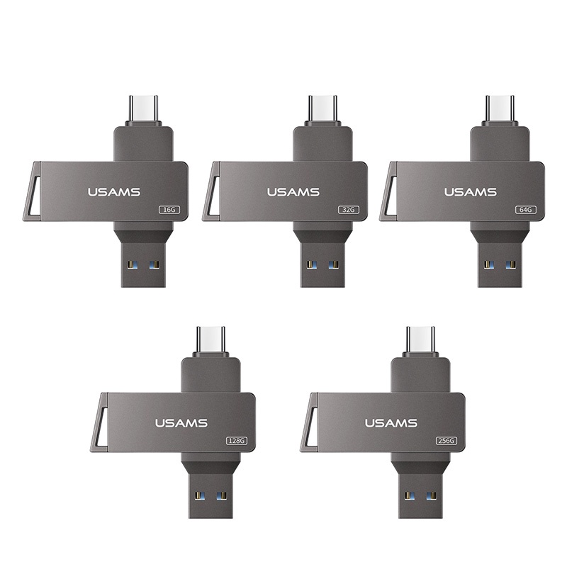 Usams Ổ Đĩa USB 2 Trong 1 Tốc Độ Cao 16G 32GB 64GB 128GB 256G Cho Điện Thoại / Máy Tính Bảng / Laptop