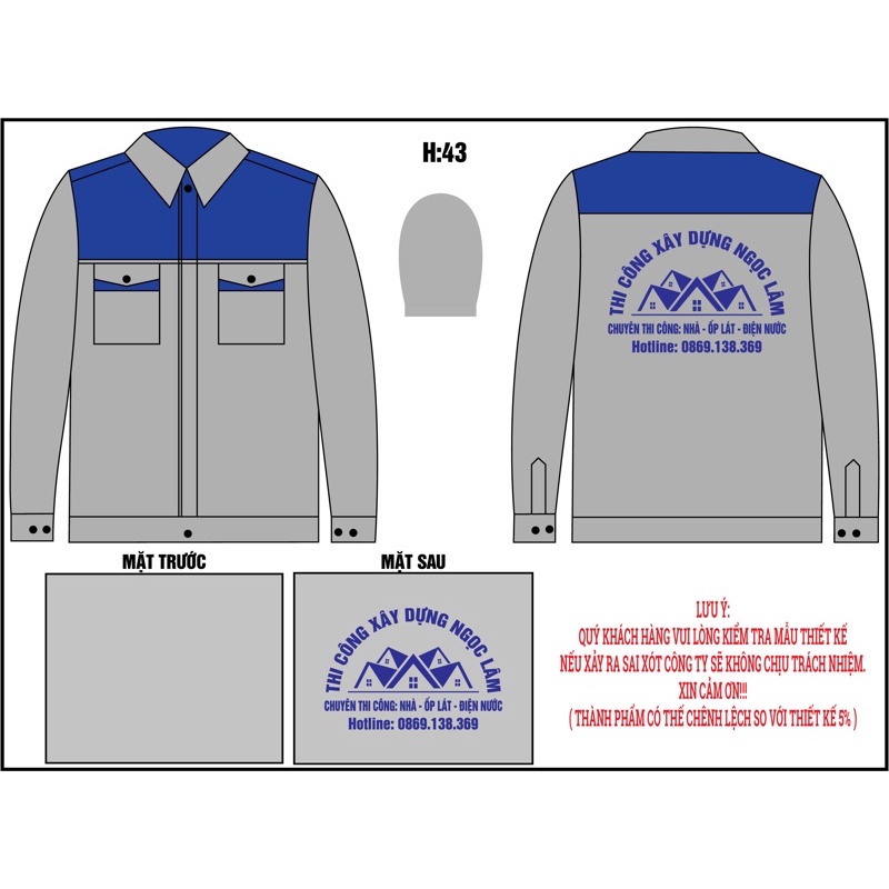 Bộ quần áo bảo hộ lao động hàng may kĩ HD13
