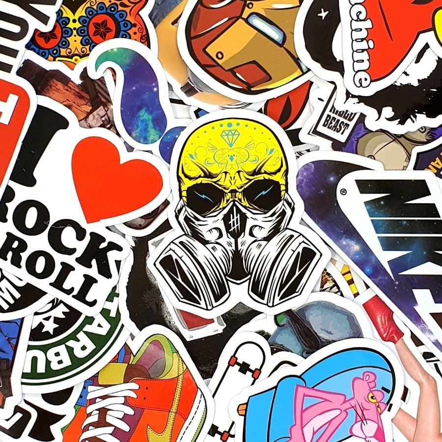 [10 hình] Sticker dán trang trí Marvel, Hypebeats, Graffiti - chất liệu PVC chống thấm nước, decor mũ bảo hiểm, laptop
