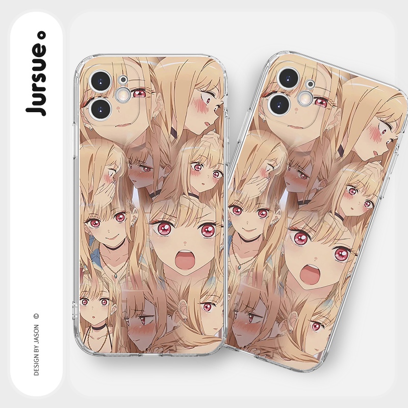Ốp lưng JURSUE mềm hoạt hình dễ thương đẹp Cho iPhone 14 13 12 11 Pro Max SE 2020 X XR XS 8 7 ip 6S 6 Plus kute Y2370