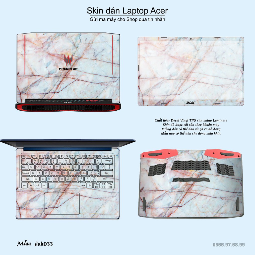 Skin dán Laptop Acer in hình vân đá _nhiều mẫu 2 (inbox mã máy cho Shop)