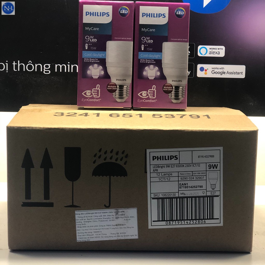 Bóng Đèn LEDBright PHILIPS 9W Lumen 900 E27 Ánh Sáng Trắng/Vàng Bảo Hành 2 Năm