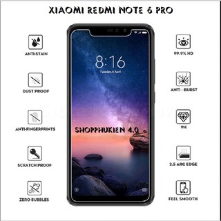 Kính cường lực Trong Suốt Cho Xiaomi Redmi Note 6 Pro Không Full Tặng Phụ Kiện Dán