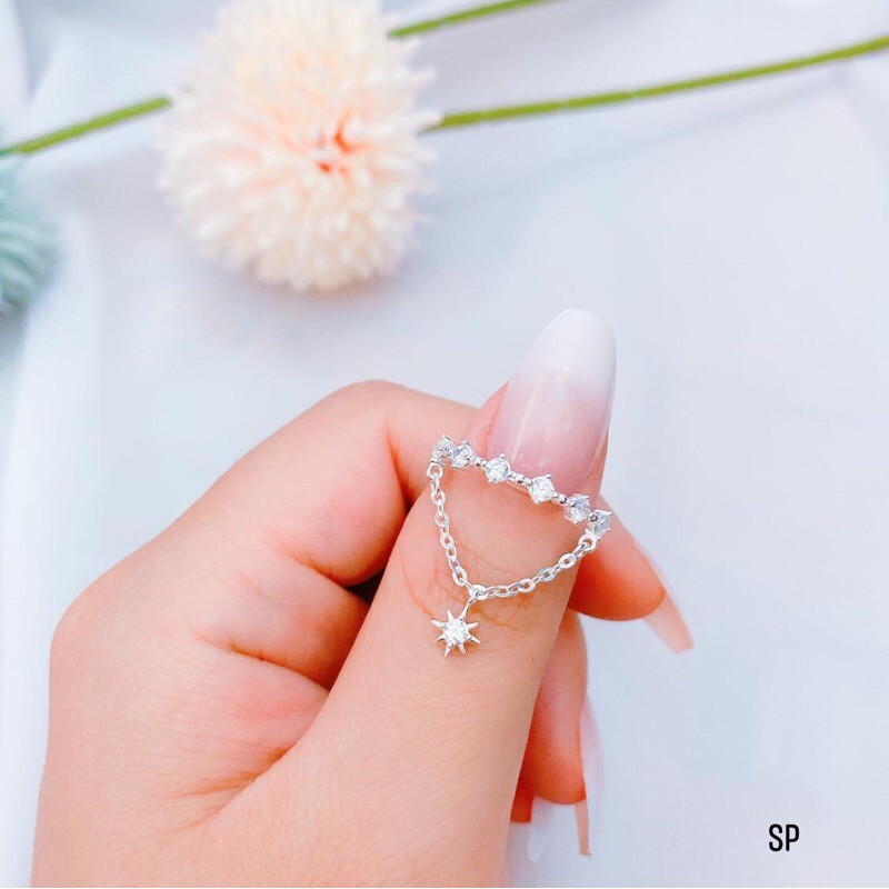 NHẪN NỮ BẠC TA KÈM DÂY XÍCH CAO CẤP