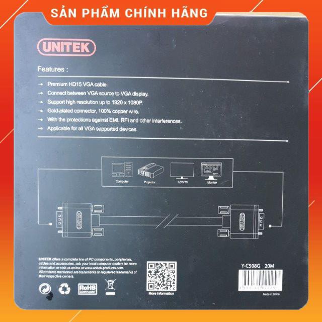 (Có sẵn) Cáp VGA 20m unitek Y-C508G