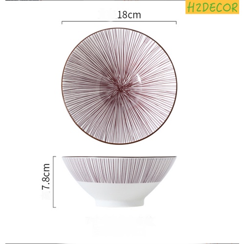 Bát tô gốm, chén gốm size 18cm phong cách nhật bản - H2decor