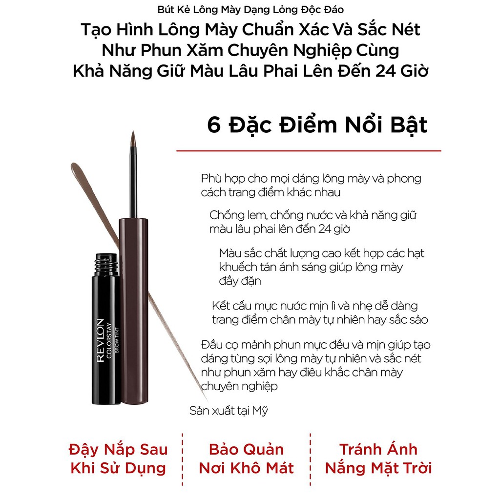 [Mã FMCGM50 - 8% đơn 250K] Kẻ lông mày dạng lỏng và lâu trôi Revlon Colorstay Brow Tint (HSD dưới 1 năm) | BigBuy360 - bigbuy360.vn