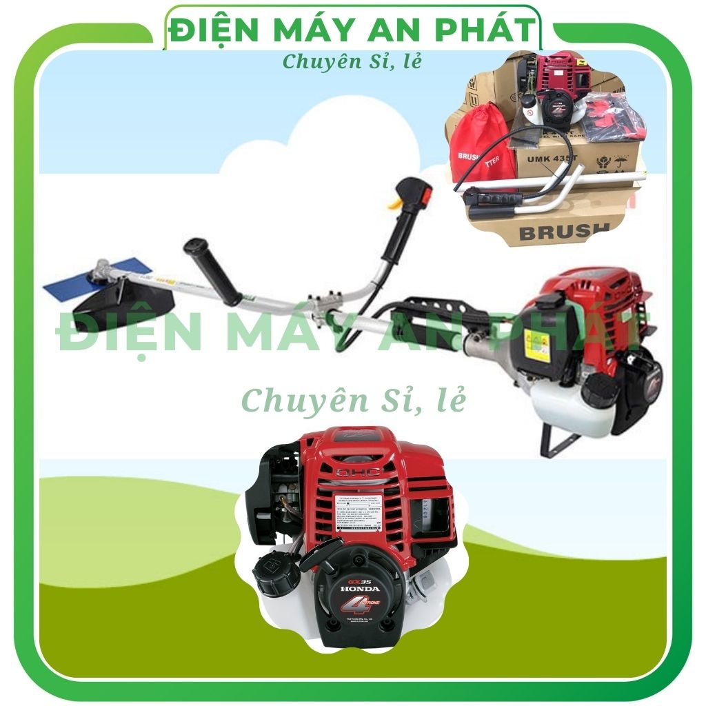 Máy cắt phát cỏ cầm tay làm vườn cắt cành cây Honda GX35 động cơ 4 thì chạy xăng đa năng có kèm dây đeo lưng
