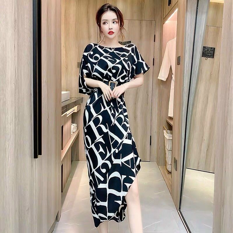 ĐẦM LỤA CHỮ KÈM BELT