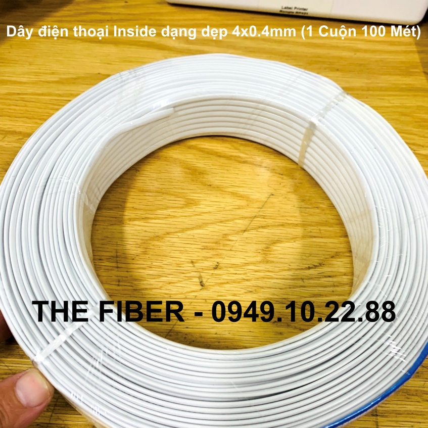 Dây điện thoại 2 đôi trong nhà dạng dẹt lõi đồng 4x0.4mm