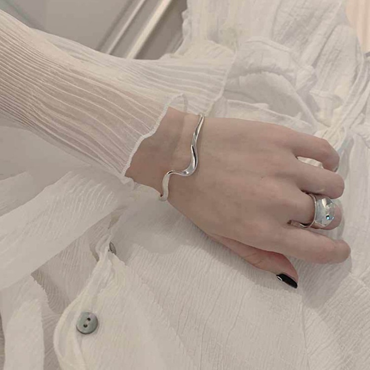 Vòng Tay Nữ Hở Mạ Bạc Đơn Giản Phong Cách Hàn Quốc