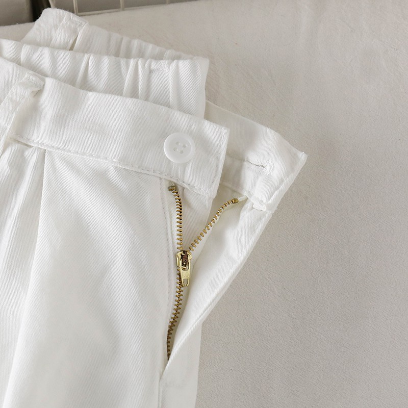 NUZIRO  Quần dài denim ống rộng cá tính phong cách Hàn Quốc
