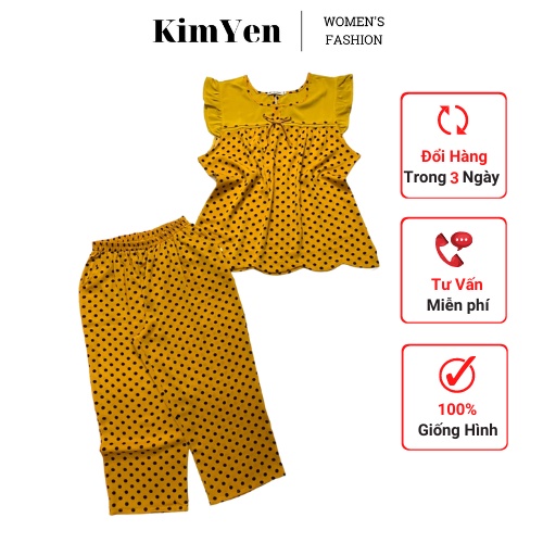 Đồ bộ bigsize quần 9 tấc vải lụa mango mặc nhà mềm mát