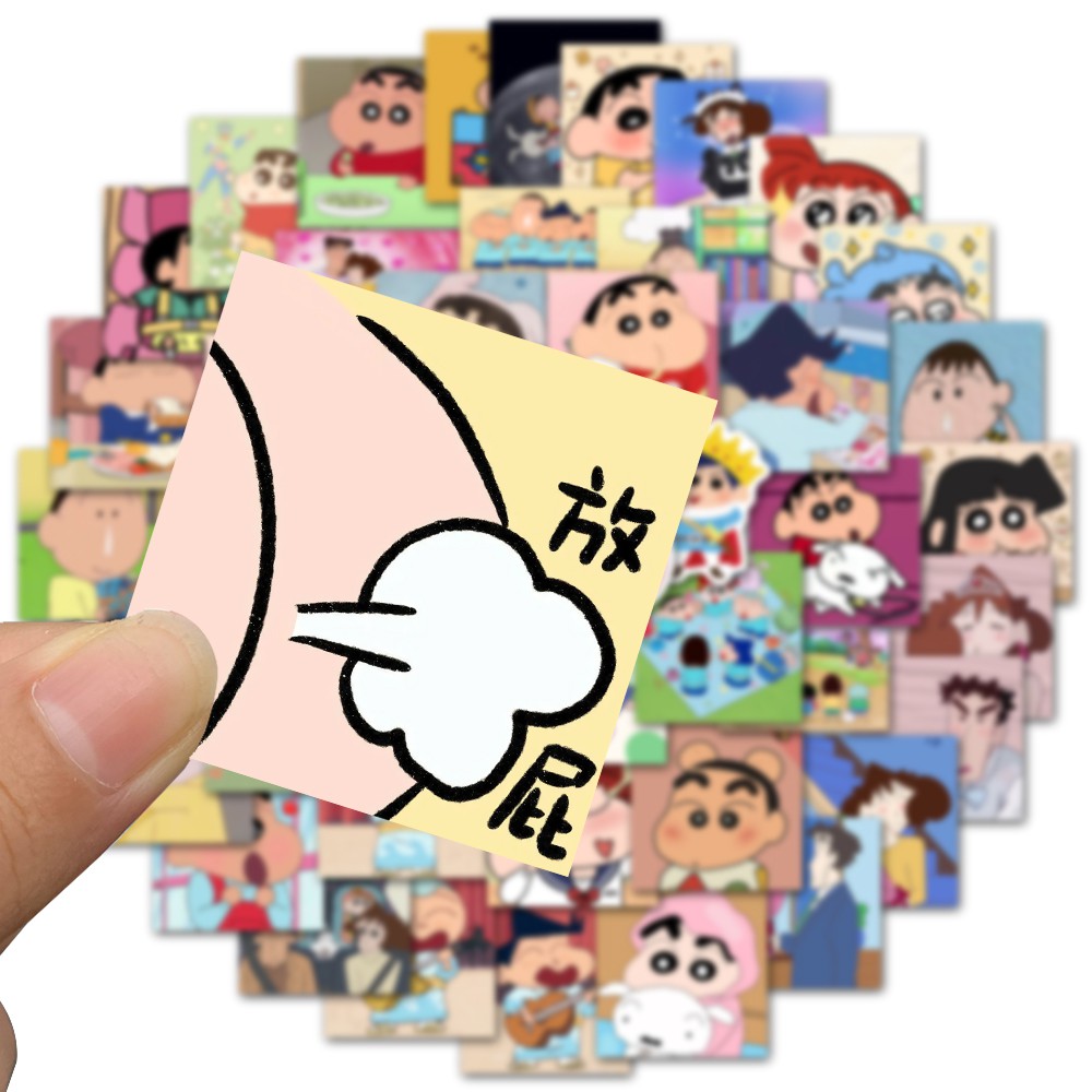 Set 50 Miếng Dán Hoạt Hình Cậu Bé Bút Chì Shin-Chan Dễ Thương