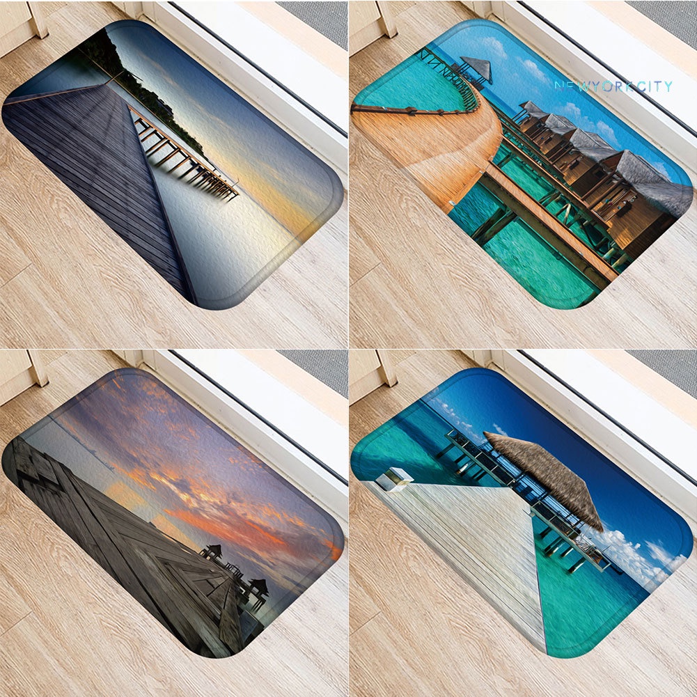 Thảm Chùi Chân Chống Trượt Họa Tiết Cây Cầu / Đại Dương Độc Đáo