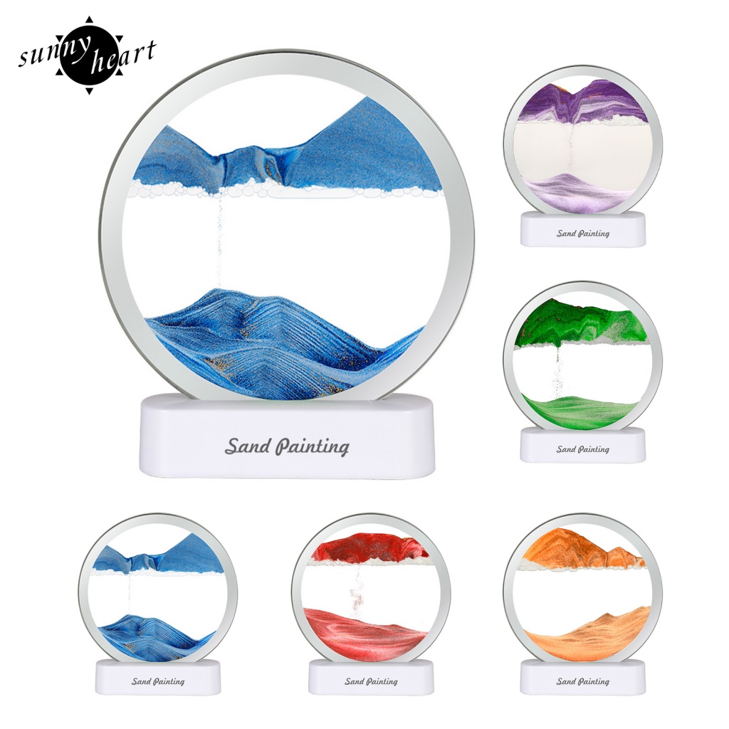 Đồng Hồ Cát 3D Có Đèn LED Và Cổng Sạc USB