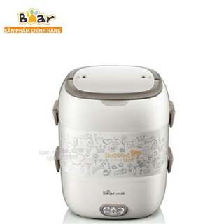 Hộp cơm cắm điện hút chân không 3 tầng inox dfh-s2017 dung tích 2l - hàng chuẩn hãng bear