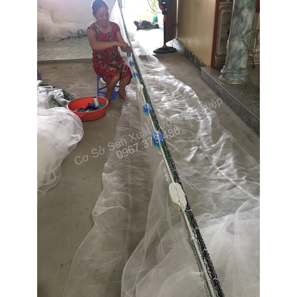 Lưới kéo cá, lưới vét cá, tôm cao 3m dài 10m 20m 30m 40m 50m - Túi dài 7m