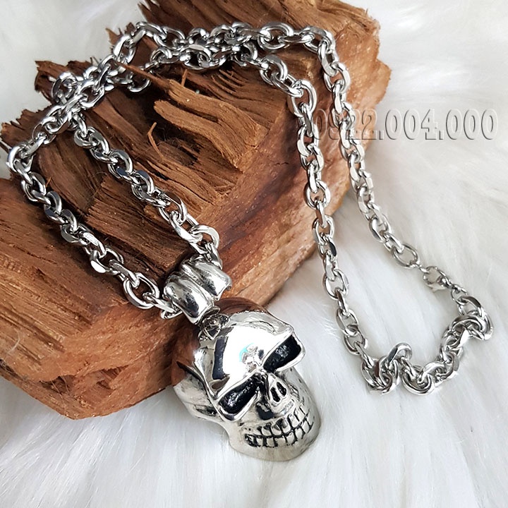 Dây chuyền skull, mặt dây dầu lâu cỡ lớn.