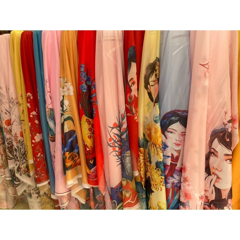 Vải tơ ánh may áo- váy