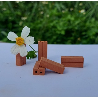 100 viên - GẠCH ỐNG 2 Lỗ Mini 20x10x5mm, Gạch Đất Sét Nung Mô Hình, Tiểu Cảnh.