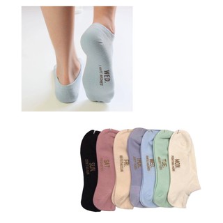 Tất nam nữ cổ ngắn nhiều màu, vớ 7 ngày trong tuần (1 đôi mẫu thứ ngẫu nhiên)