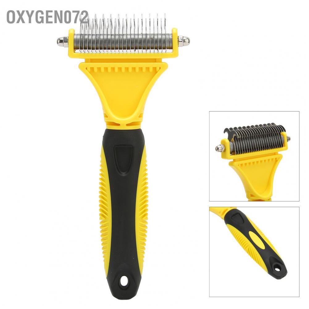 Oxygen072 Pet Deshedding Brush Ergonomic Prevent Slipping Easy Cutting Grooming Tool for Pets and Dogs