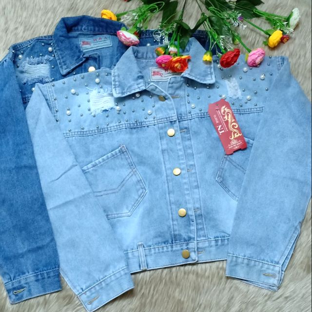 Áo khoác jeans đính đá thời trang( HÌNH THÂT)