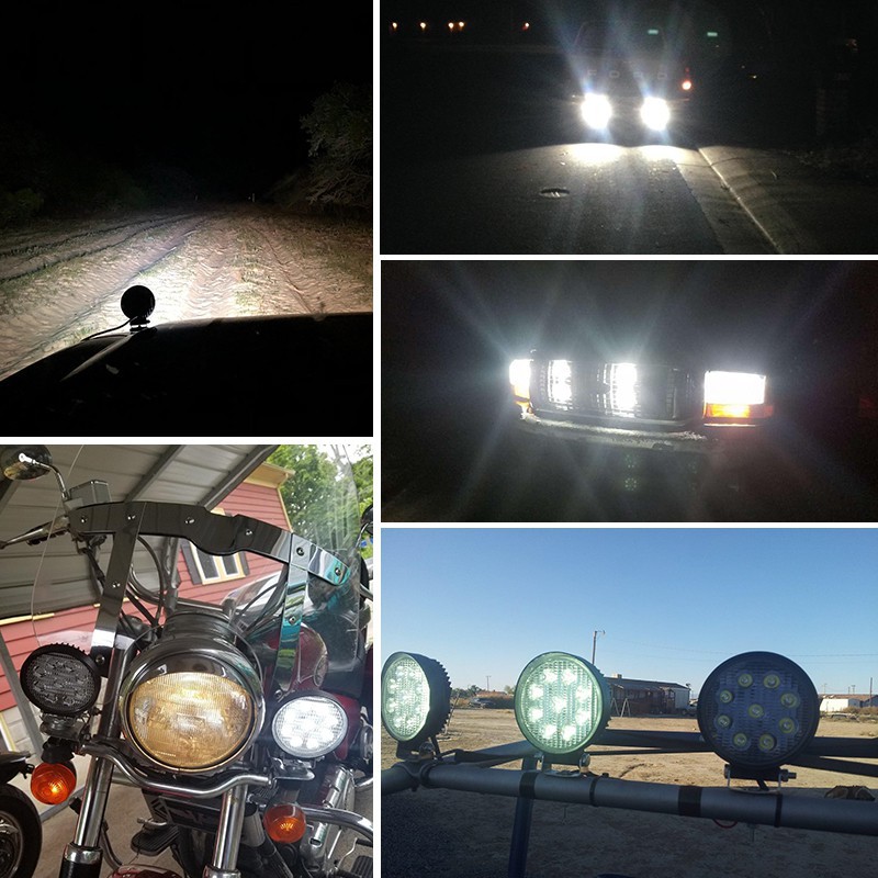 UNI-SHINE 4.3 Inch 3D LED Work Lights Car Lights 12V 24V Truck Lights Off Road Lights Fog Lights Led Driving Work Lights