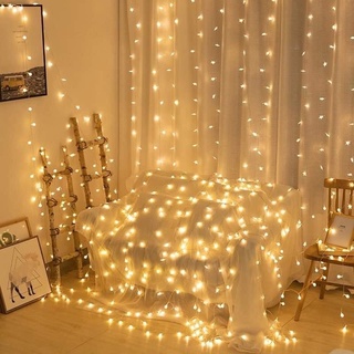 Xài điện- Dây đèn led đom đóm trang trí không chớp nháy 7.5m 50 bóng vàng ấm- đèn noel