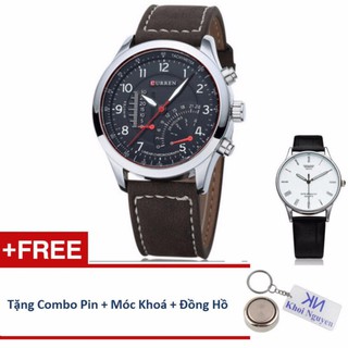 Đồng Hồ Nam Curren 8152 (Có 3 màu: Nâu, Đen, Nâu Phối Trắng) + Tặng đồng hồ nam swidu, pin nhật và móc khoá