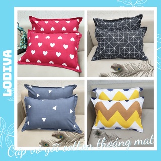 Vỏ gối đầu cotton kích thước 45 x 65cm LODIVA mã VG03
