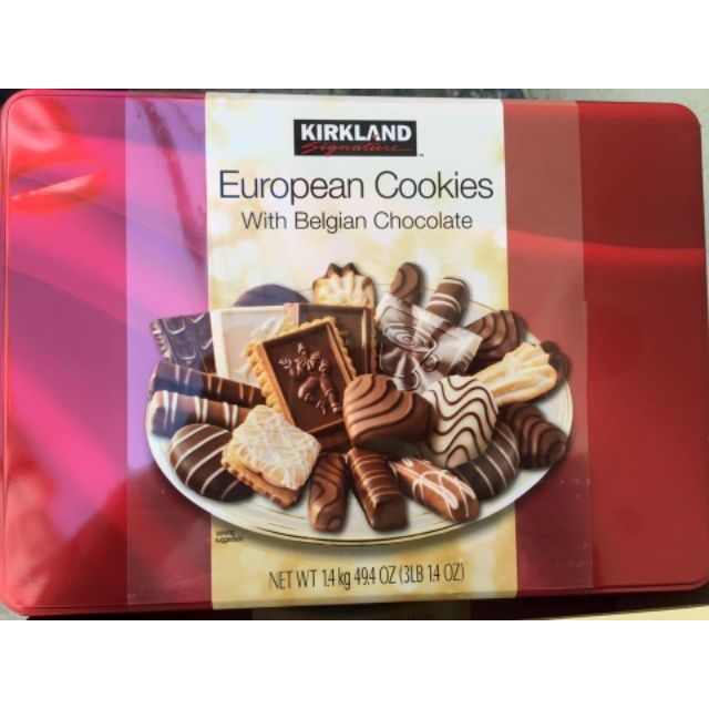 Bánh quy hộp thiếc Kirkland European Cookies Mỹ 1,47kg.