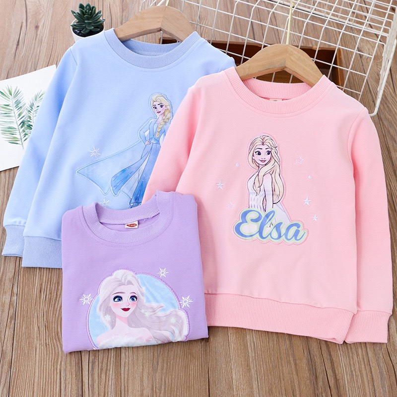 ┋Áo Elsa dài tay bé gái (Sz 8 - 30kg) Áo da cá quảng châu trẻ em nữ dễ thương cho bé 2 - 8 tuổi