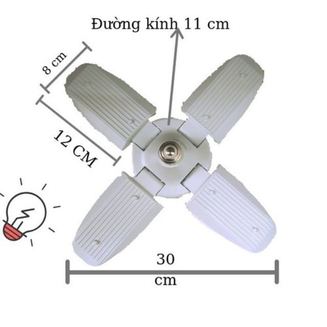 Bóng đèn led 4 cánh 65W siêu sáng ( hình cánh quạt)